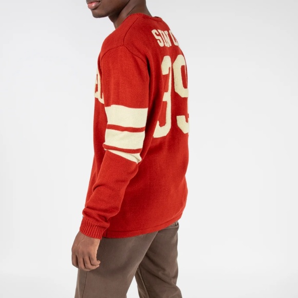 Heroes & Villains Marvel Logo Red Varsity Sweater NWT - Picture 2 of 15